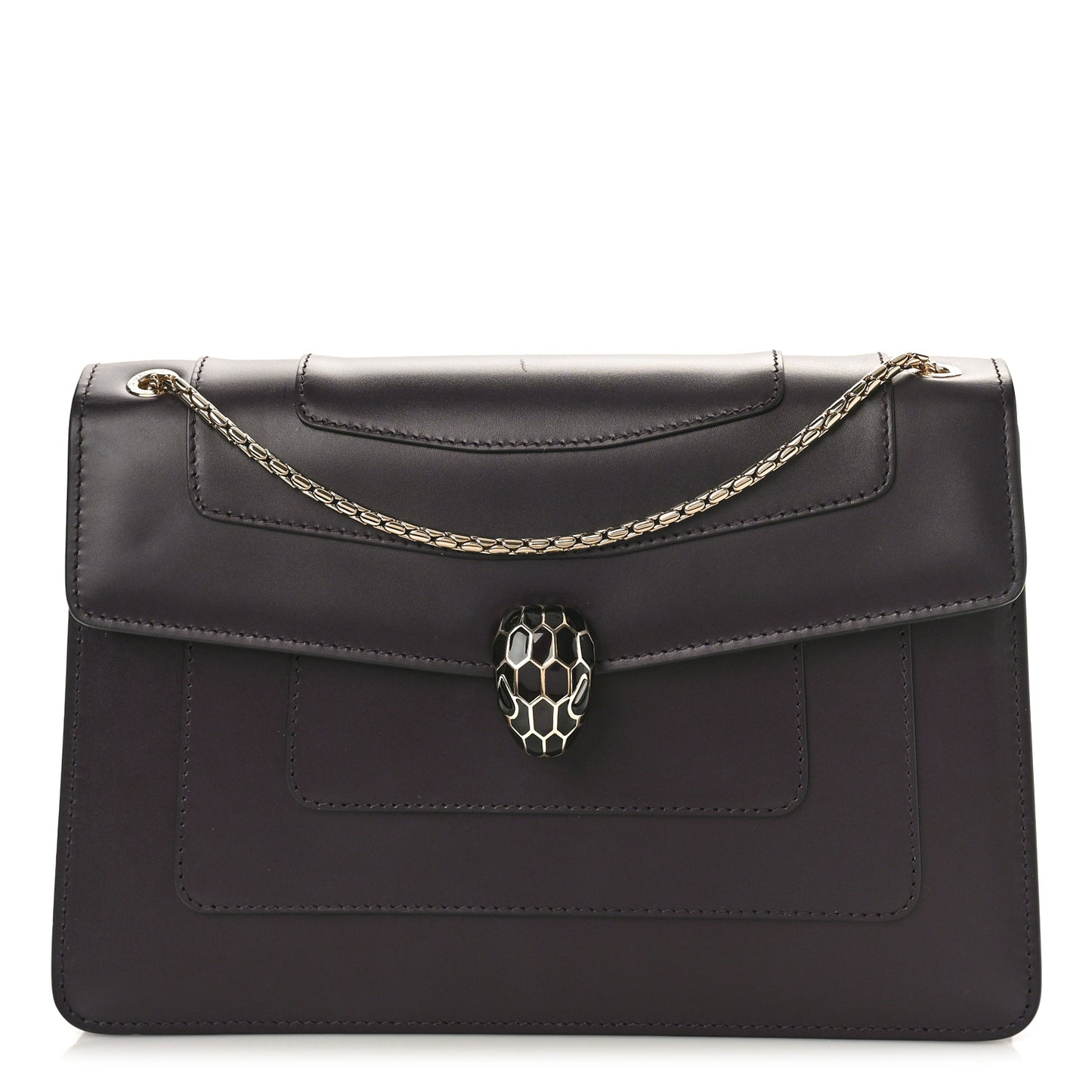 Calfskin Serpenti Forever Shoulder Bag Plum