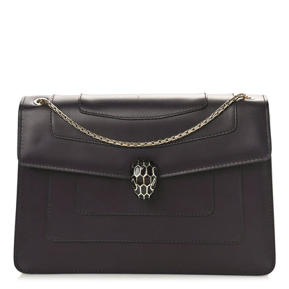 Bulgari Calfskin Serpenti Forever Shoulder Bag Plum 2 of 11