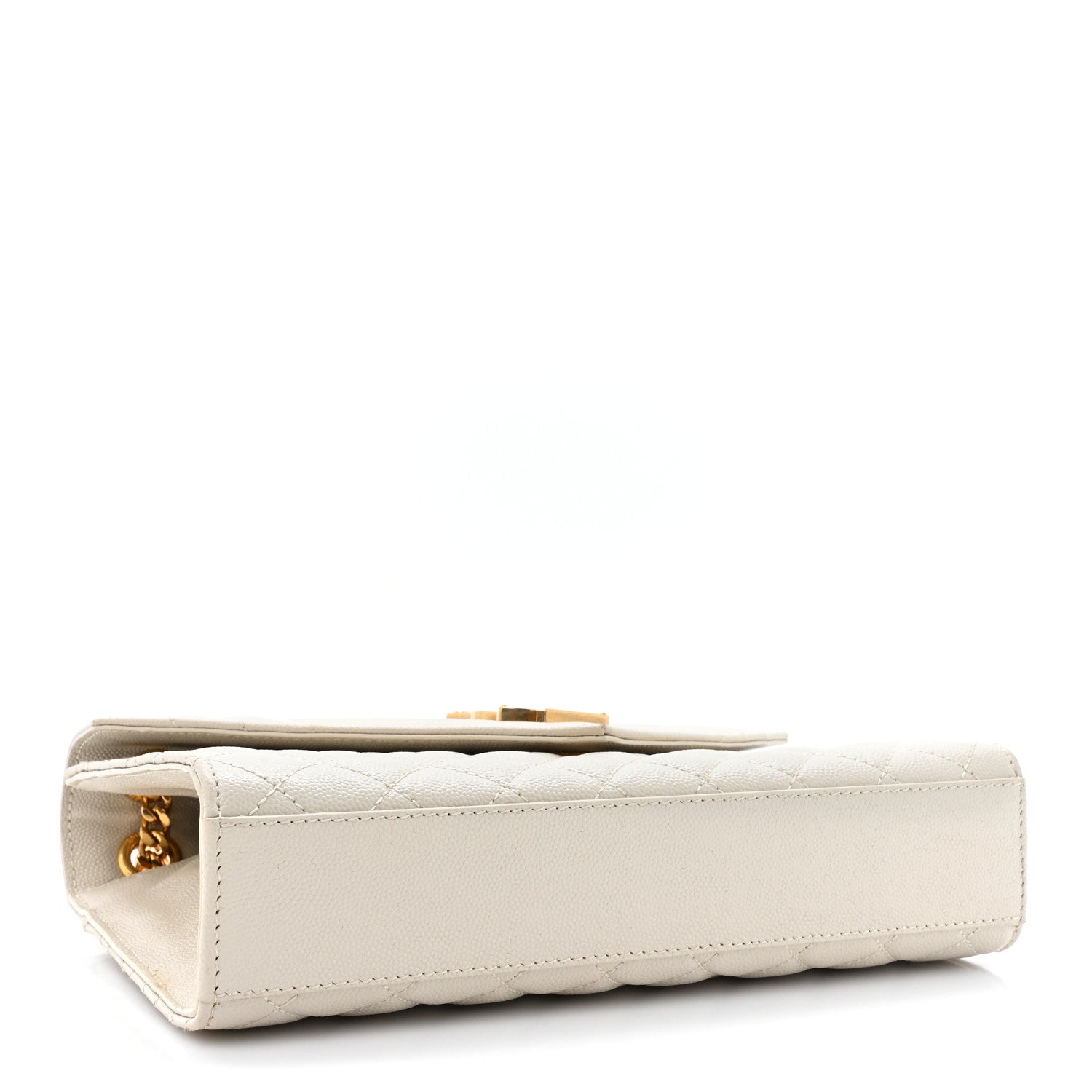 Saint Laurent Grain De Poudre Textured Mixed Matelasse Medium Triquilt Monogram Satchel Crema Soft 4 of 15