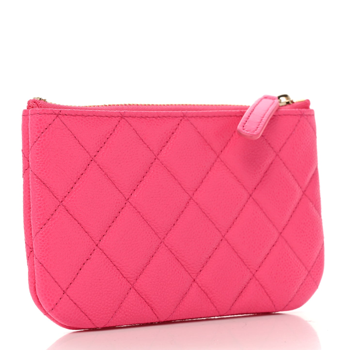Caviar Quilted Small Cosmetic Case Pink