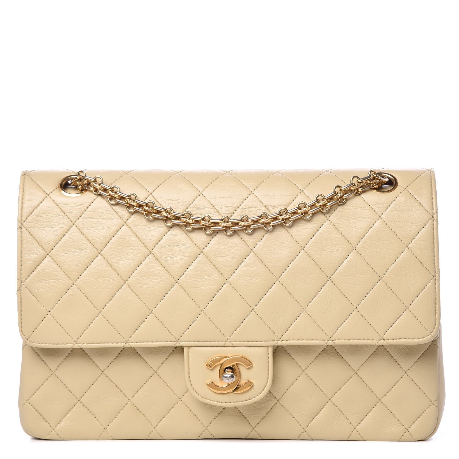 Chanel Lambskin Quilted Medium Bijoux Chain Double Flap Beige Clair 1 of 17
