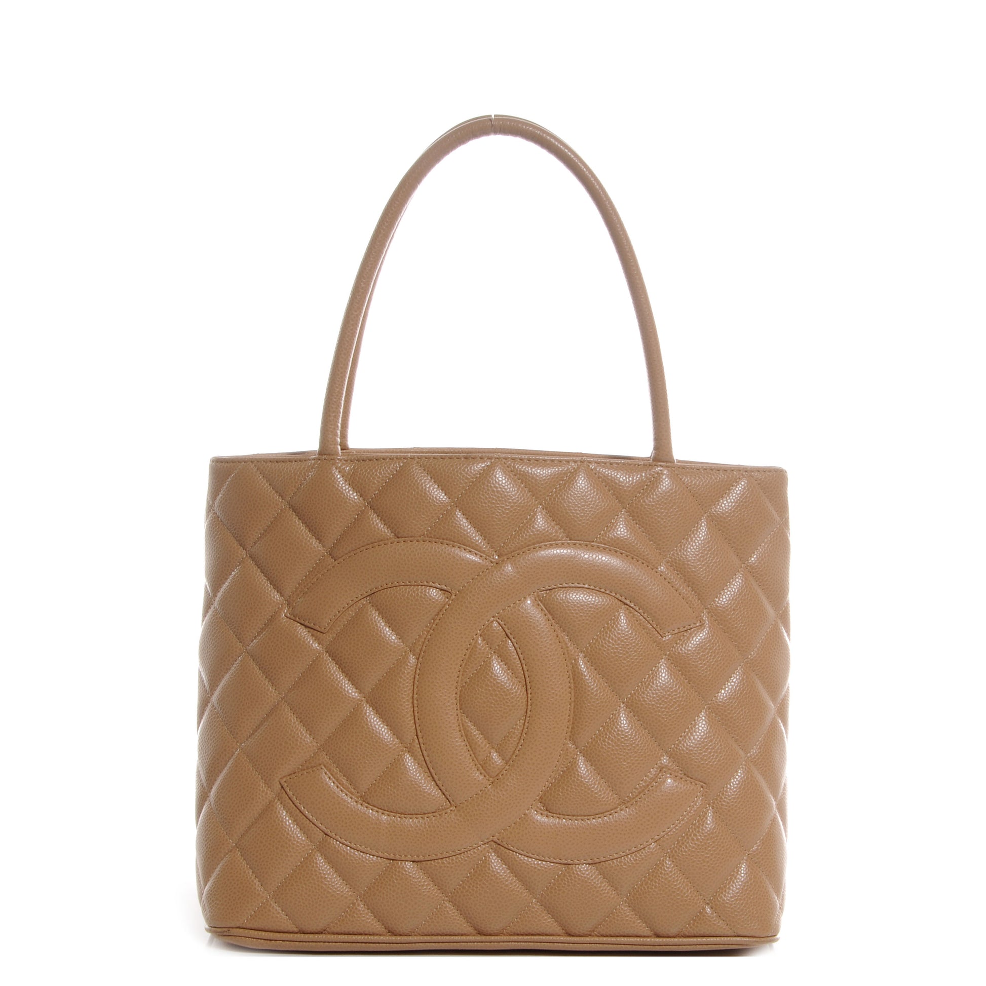 Chanel Caviar Medallion CC Tote Dark Beige 1 of 7