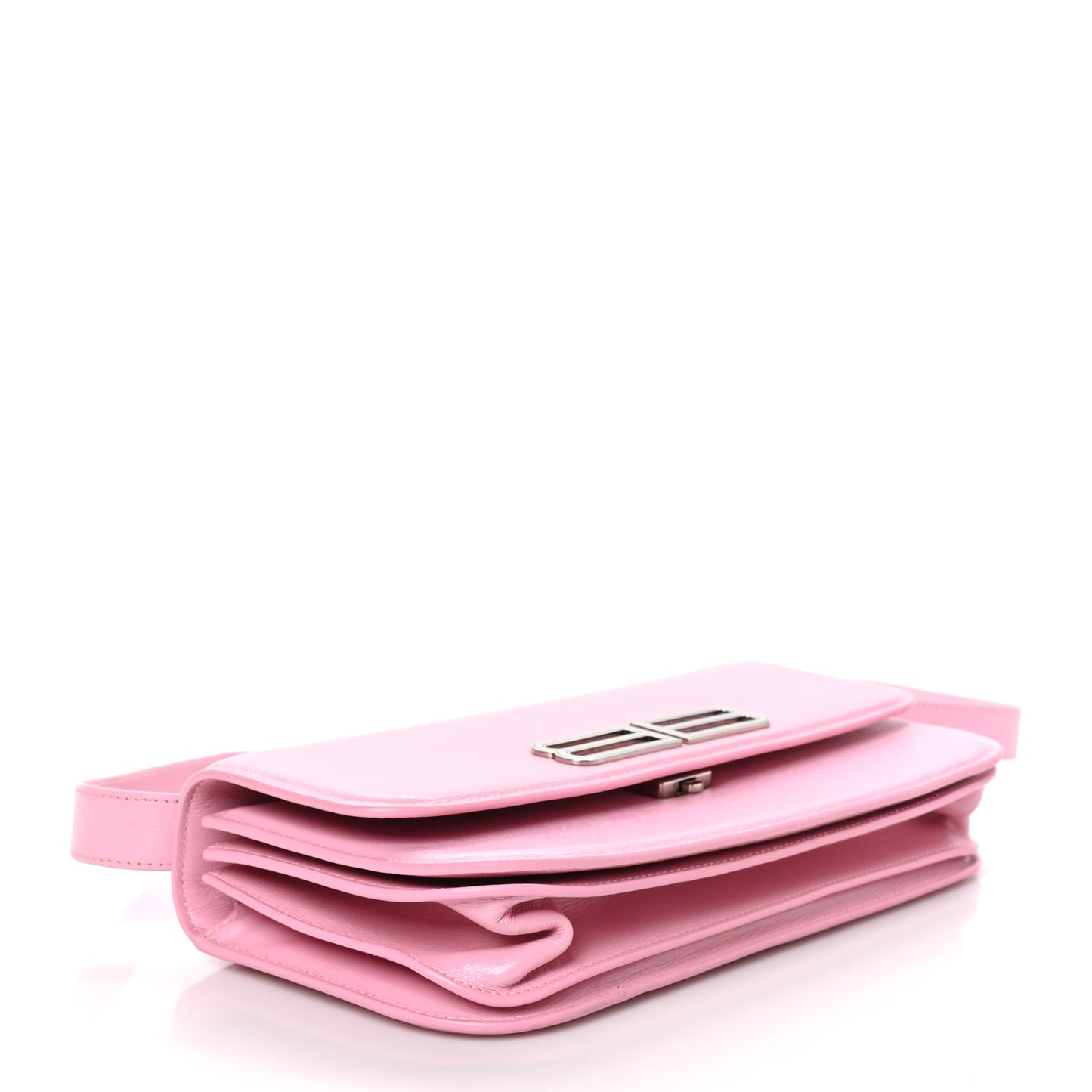 Calfskin Stripe Embossed Medium Gossip Bag Candy Pink