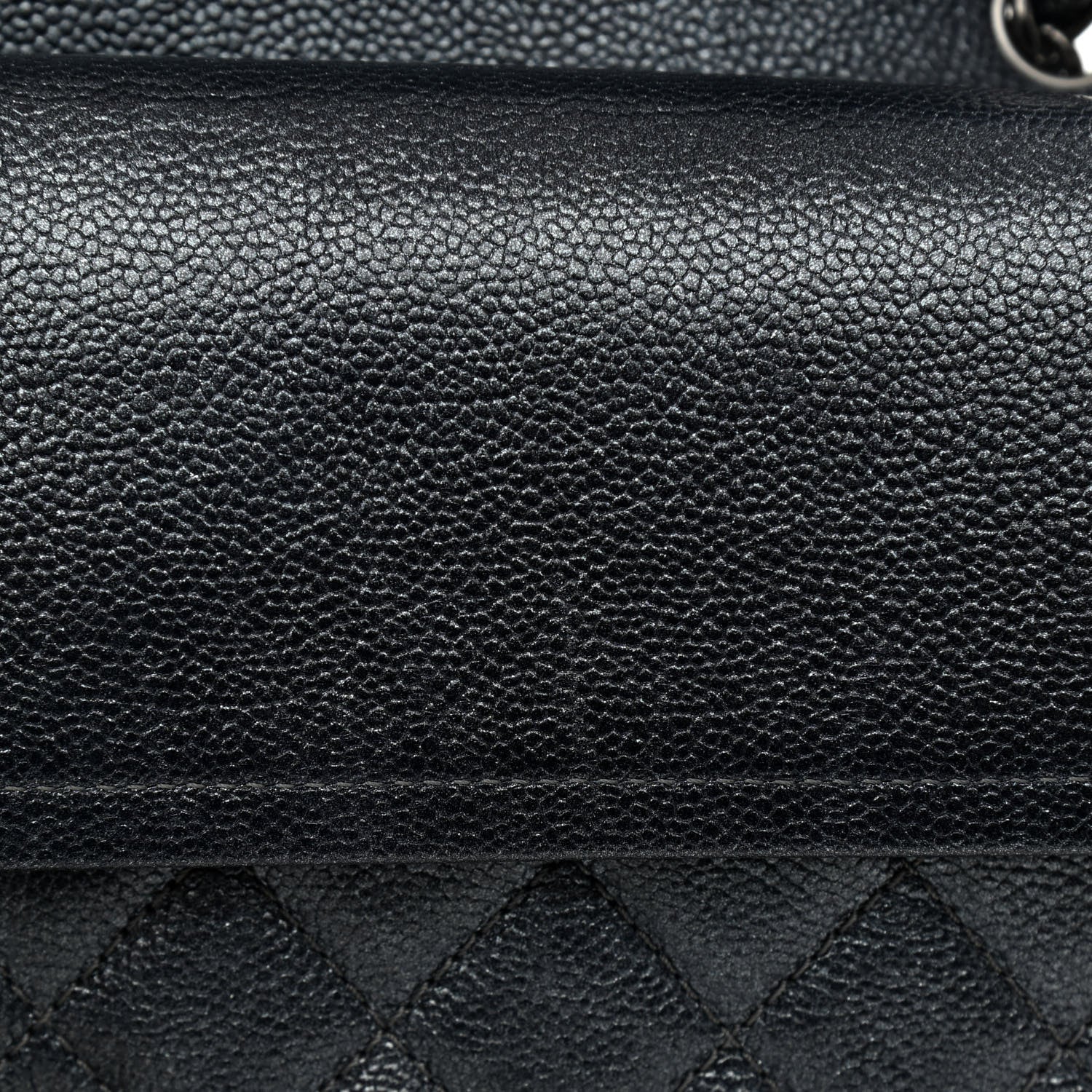 Chanel Metallic Caviar Quilted Jumbo Double Flap Dark Grey 14 of 16