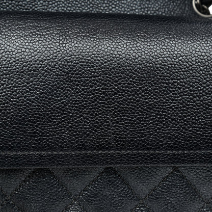 Chanel Metallic Caviar Quilted Jumbo Double Flap Dark Grey 14 of 16