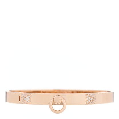 Hermes 18K Rose Gold Diamond PM Collier De Chien Bracelet SH 1 of 5