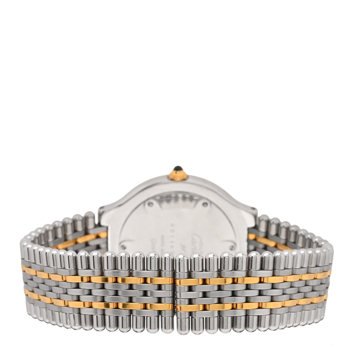 Cartier Stainless Steel 18K Yellow Gold 31mm Must De 21 Bullet Link Quartz Watch 3 of 4
