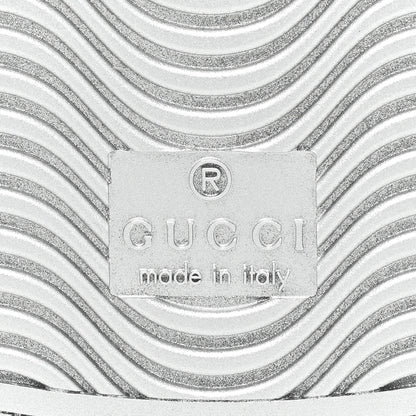 Gucci Metallic Nappa Interlocking G Perforated Mens Ace Sneakers 10 Argento 7 of 10