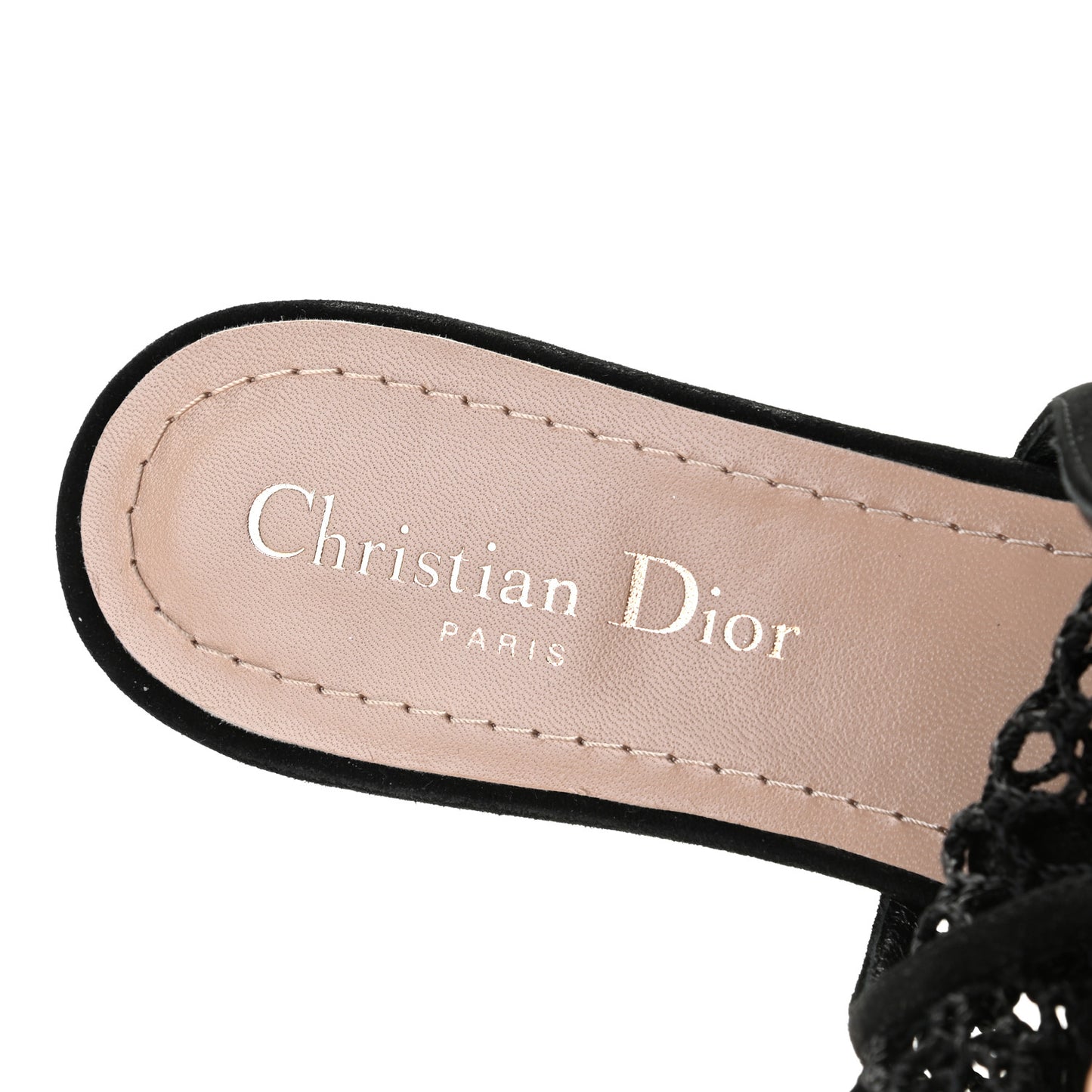 Suede Resille Dior-I Slingback Flats 38 Black