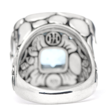 John Hardy Sterling Silver Blue Topaz Large Batu Kali Square Ring 54 6.75 4 of 6