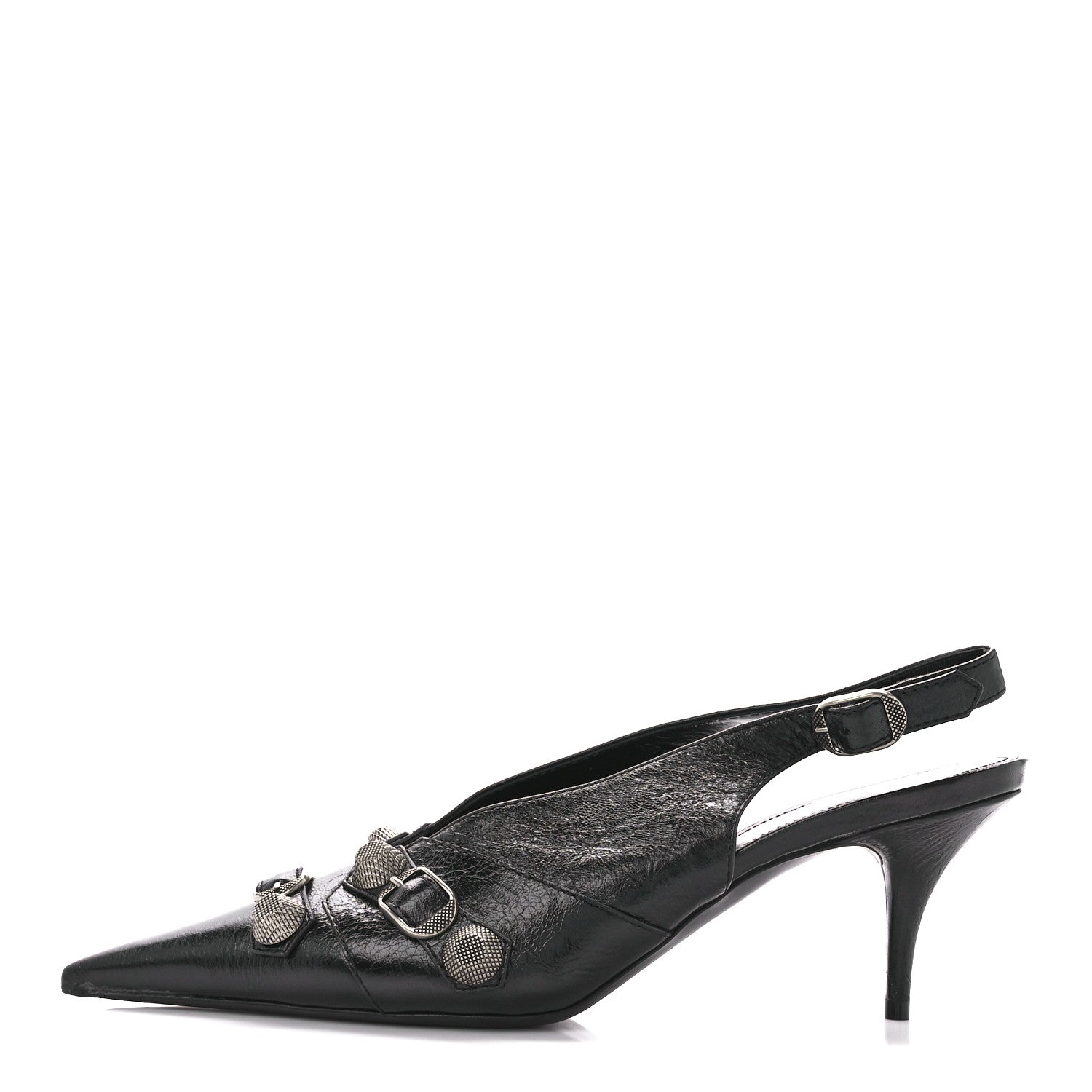 Balenciaga Agneau Arena Cagole 70mm Slingback Pumps 38 Black 1 of 9