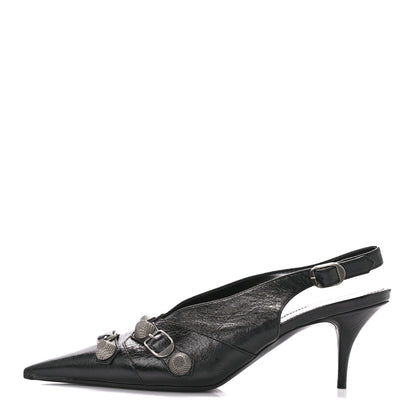 Balenciaga Agneau Arena Cagole 70mm Slingback Pumps 38 Black 1 of 9