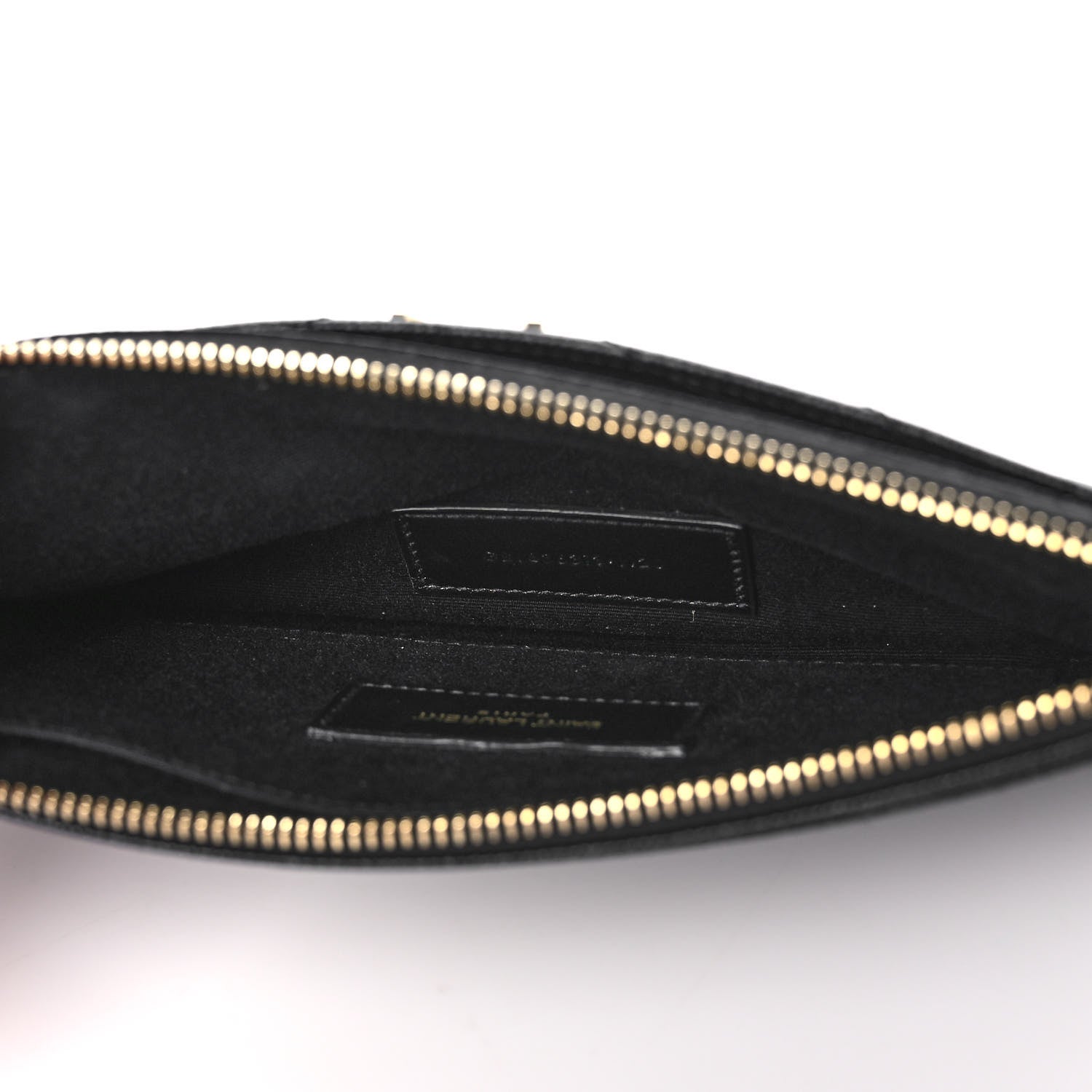 Saint Laurent Grain De Poudre Chevron Monogram Large Bill Pouch Black 5 of 11
