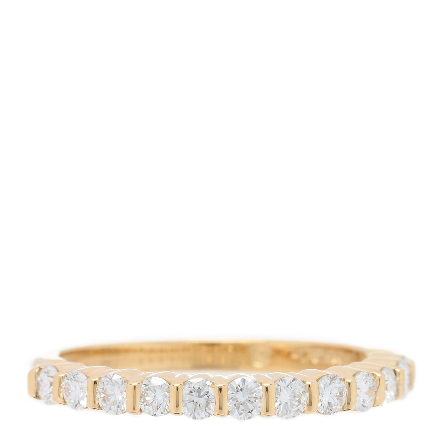 18K Yellow Gold Diamond .50ctw Half Circle Band Ring 53 6.25