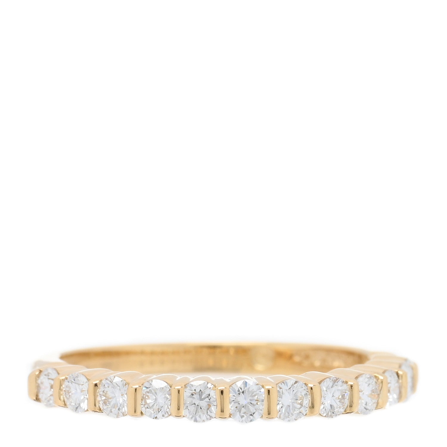 Tiffany 18K Yellow Gold Diamond .50ctw Half Circle Band Ring 53 6.25 1 of 5