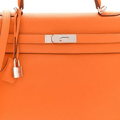 Hermes Taurillon Clemence Kelly Retourne 35 Orange 8 of 12