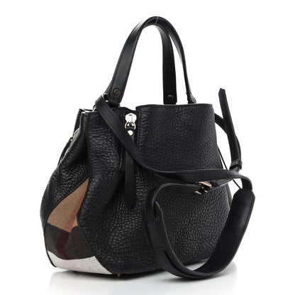 Burberry Grainy Calfskin House Check Small Maidstone Black 3 of 8