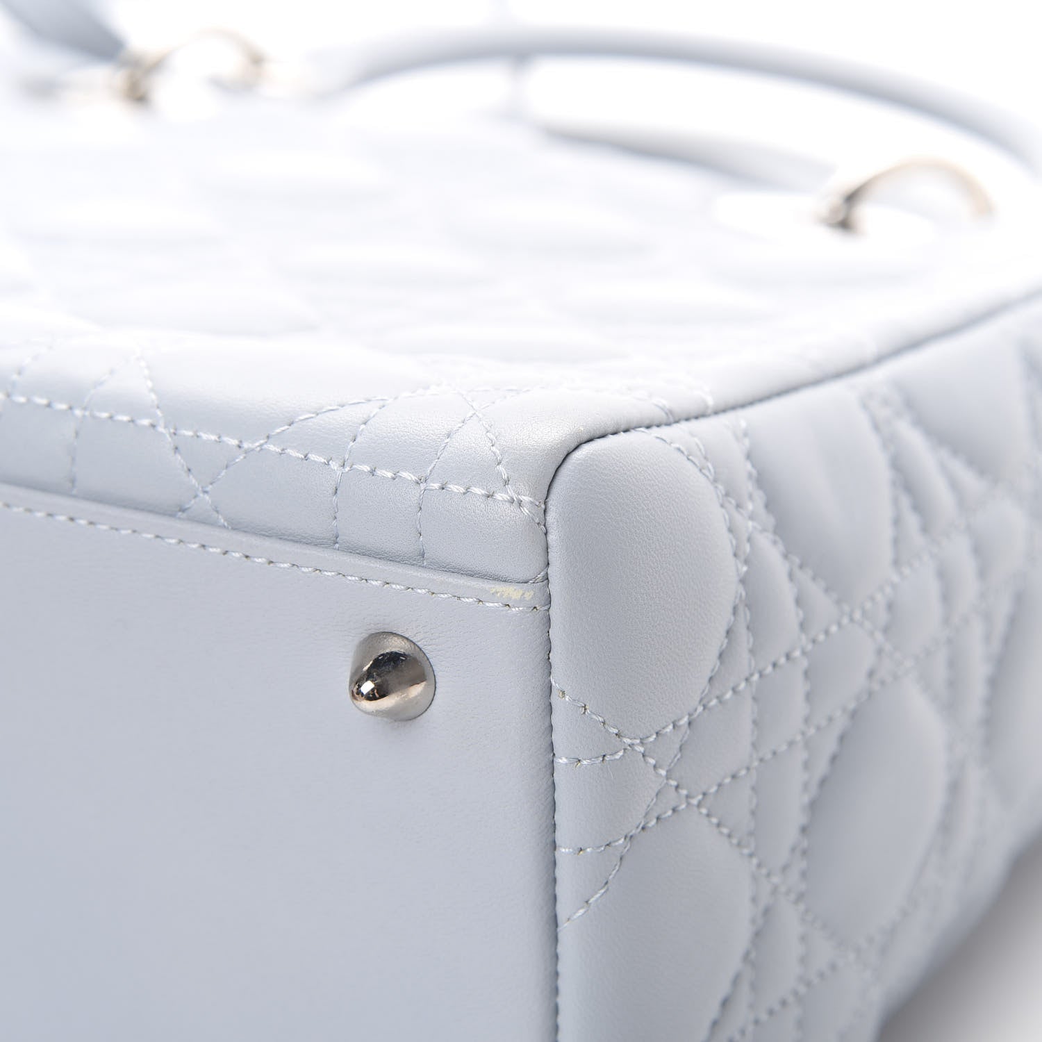 Christian Dior Lambskin Cannage Medium Lady Dior Light Blue 10 of 12