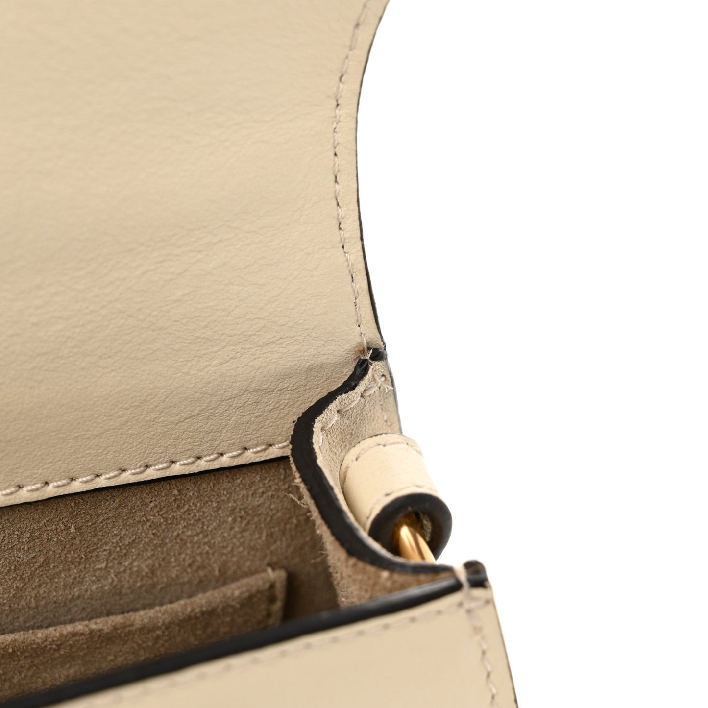 Calfskin Suede Small Nile Bracelet Bag Off White