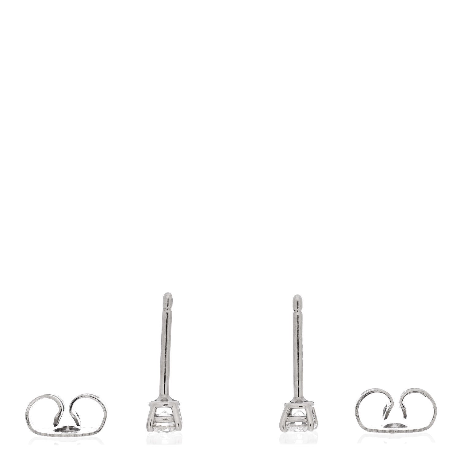 Tiffany Platinum Diamond .22ctw Solitaire Earrings 3 of 5