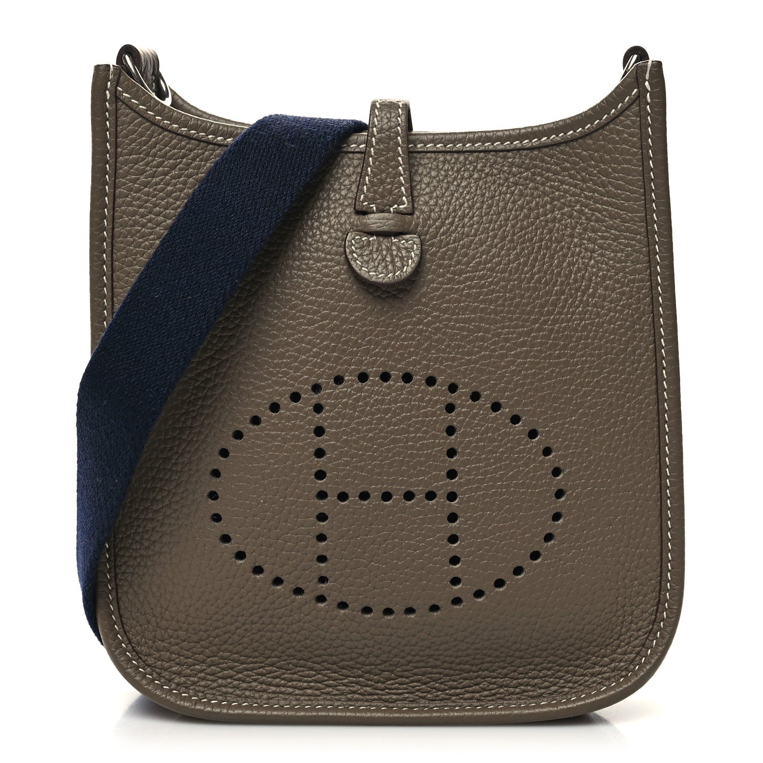 Hermes Taurillon Clemence Amazone Evelyne TPM Etoupe Bleu Indigo 1 of 10