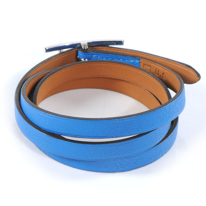 Hermes Swift 3MM Hapi Triple Tour Wrap Bracelet M Bleu Hydra 3 of 5