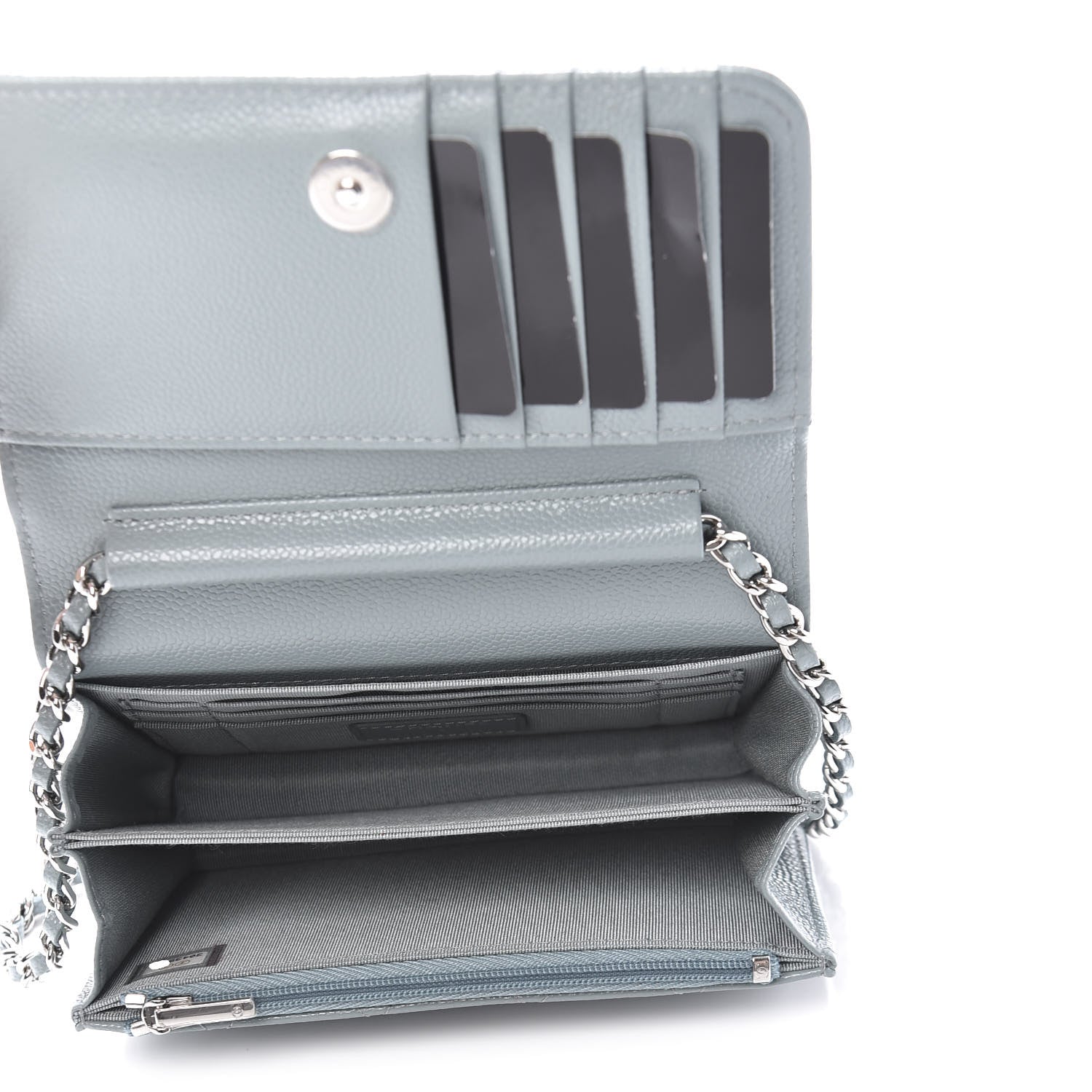 Chanel Caviar Quilted Mini Wallet On Chain WOC Blue 5 of 11