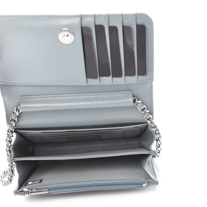 Chanel Caviar Quilted Mini Wallet On Chain WOC Blue 5 of 11