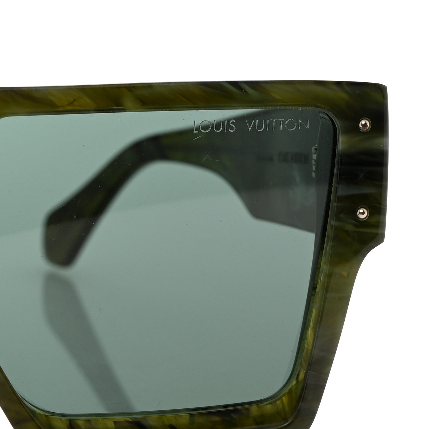 Louis Vuitton Acetate Marble Effect Swarovski Cyclone Sunglasses Z1552E Green 7 of 7