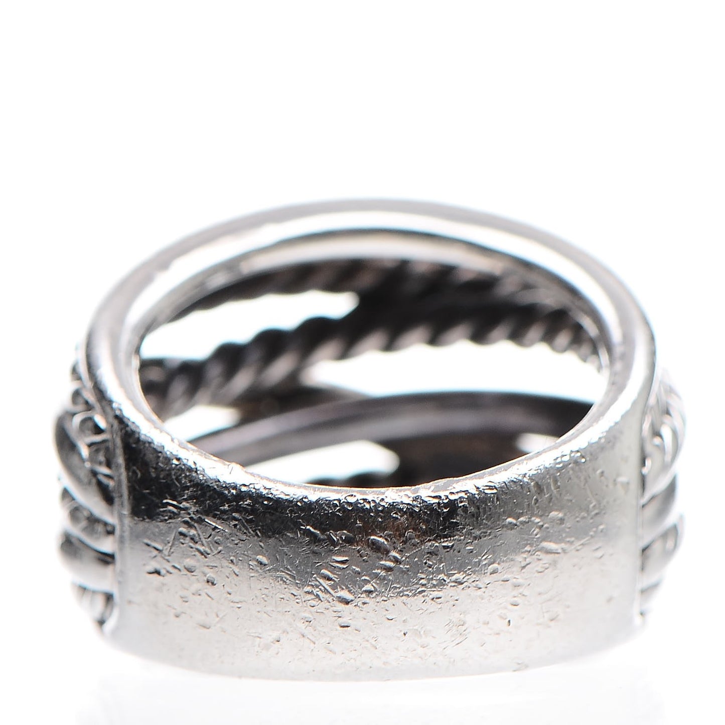 Sterling Silver 18mm Wide Crossover Cable Ring 57 8