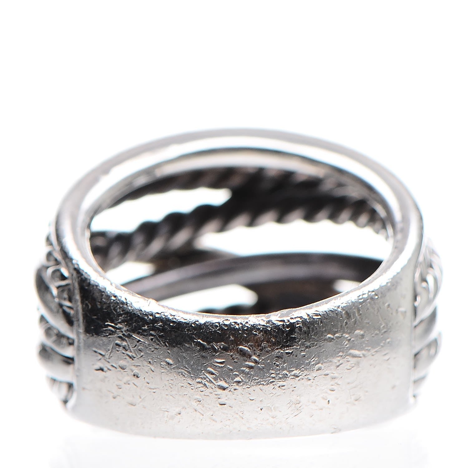 David Yurman Sterling Silver 18mm Wide Crossover Cable Ring 57 8 4 of 5