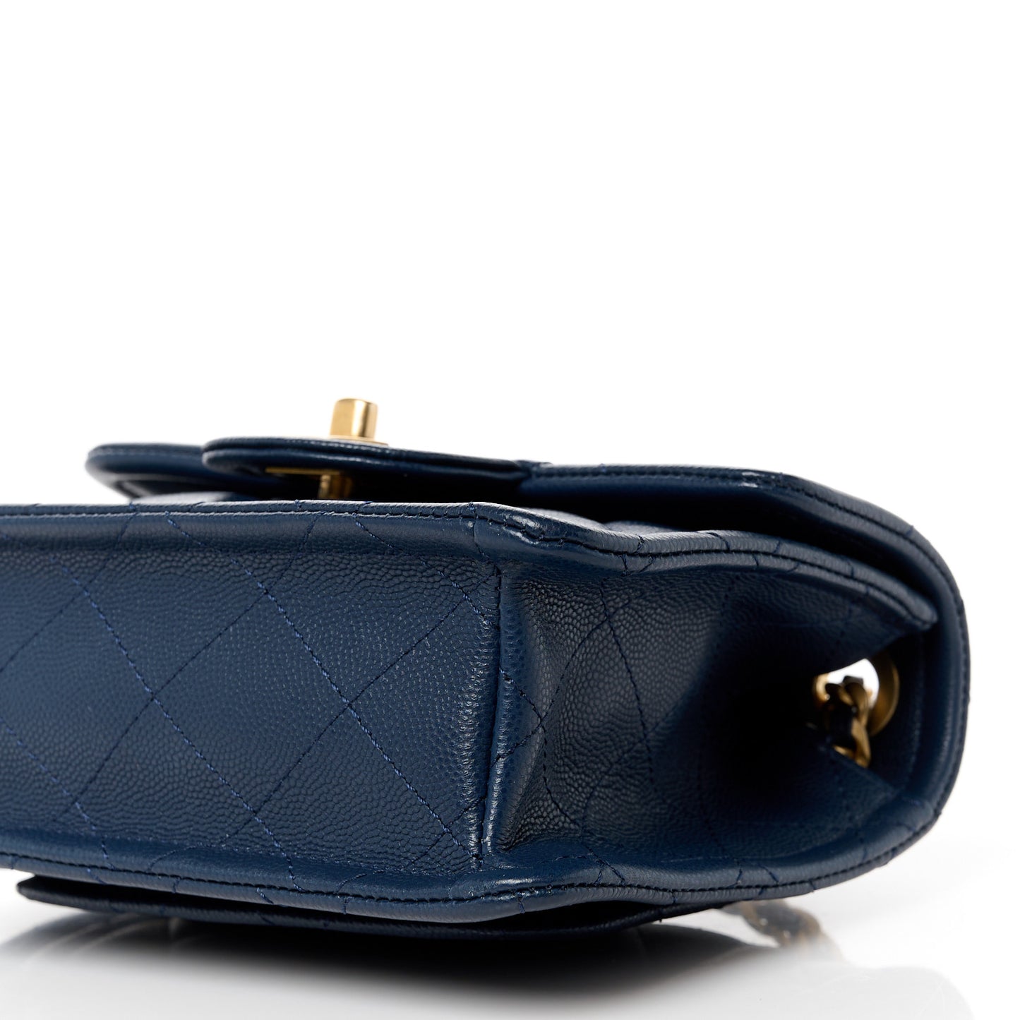Caviar Quilted Mini Sweet Classic Flap Navy Blue