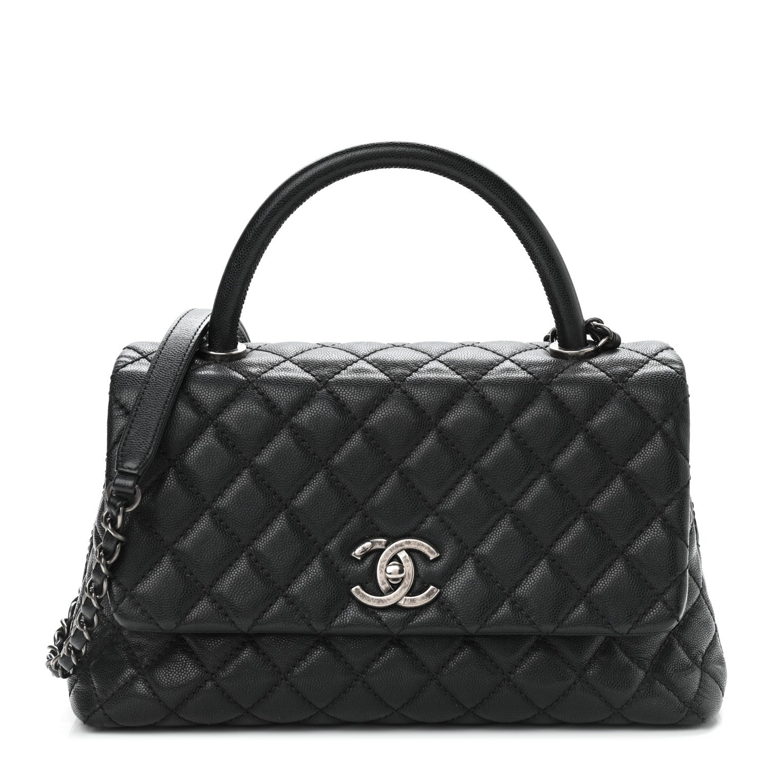 Chanel Caviar Quilted Small Coco Handle Flap Black 1 of 10