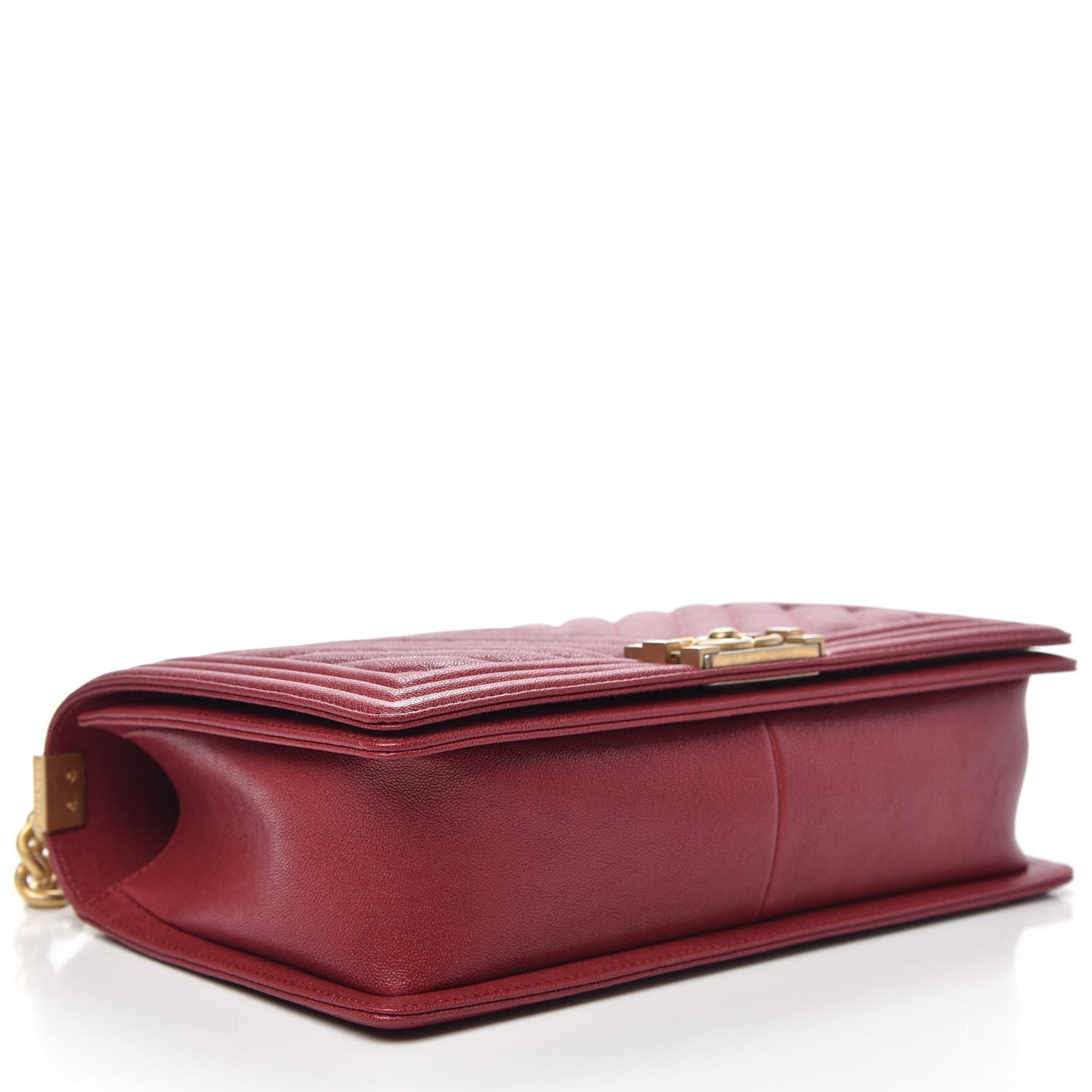 Chanel Caviar Chevron Quilted New Medium Boy Flap Red 5 of 12