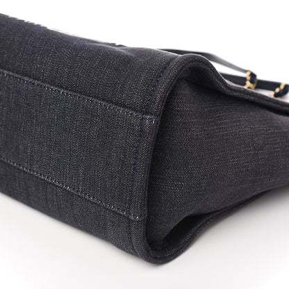 Chanel Denim Small Deauville Tote Dark Blue 8 of 9