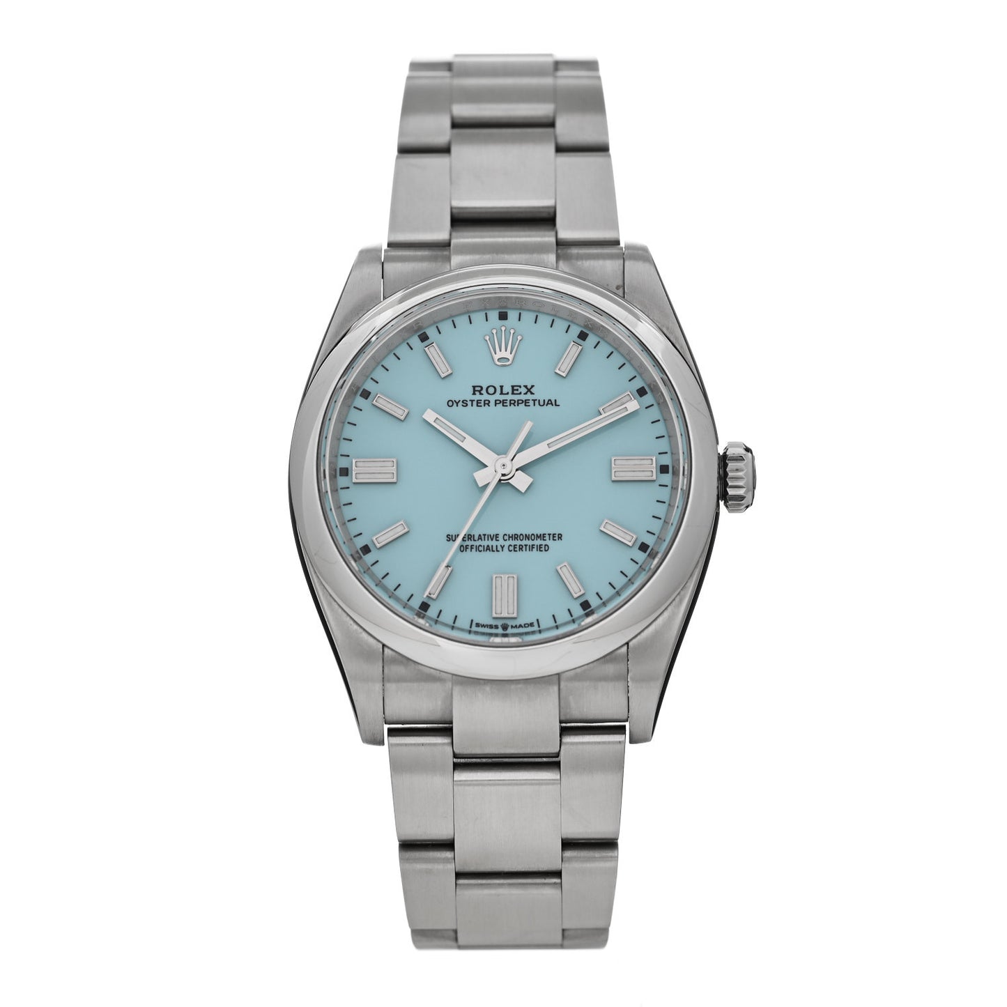 Stainless Steel 36mm Oyster Perpetual Watch Turquoise 126000
