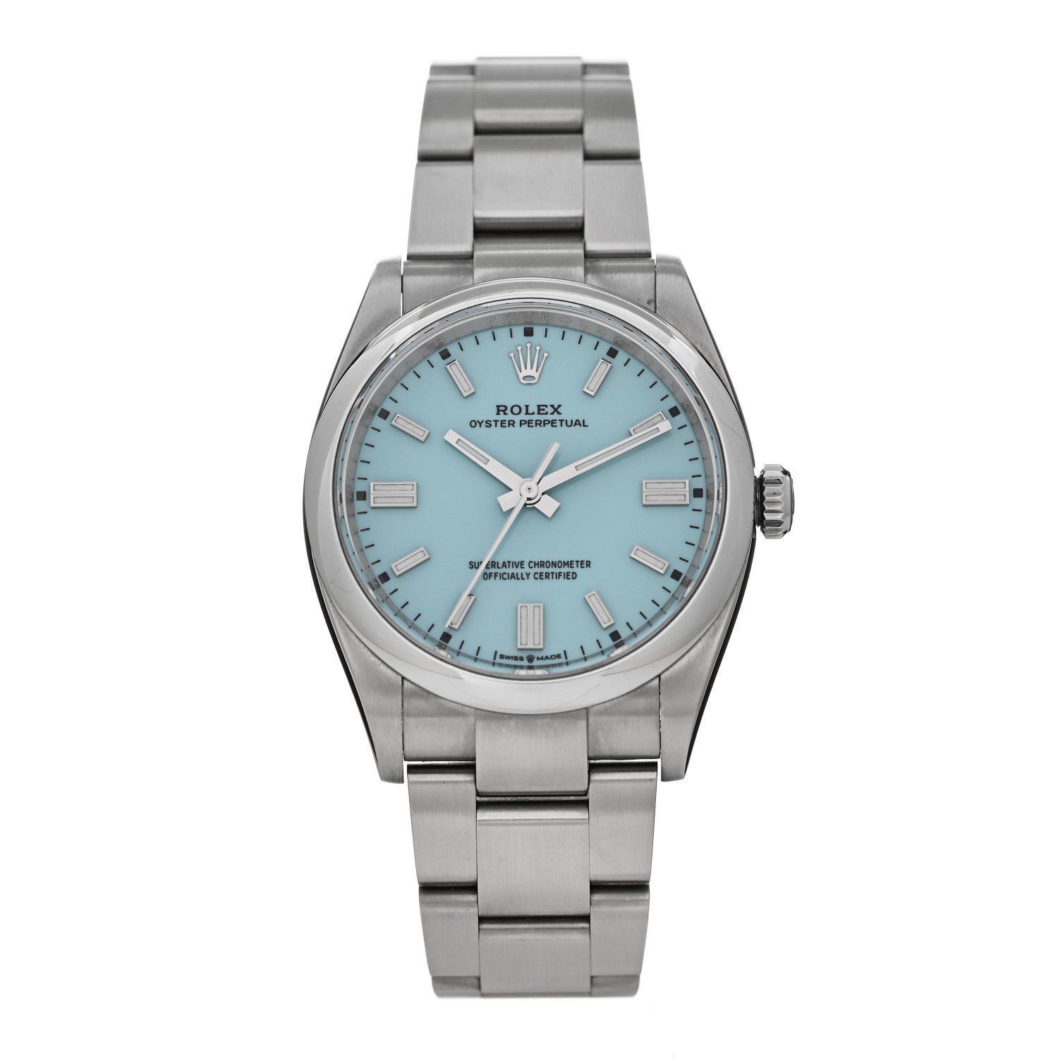 Rolex Stainless Steel 36mm Oyster Perpetual Watch Turquoise 126000 1 of 5