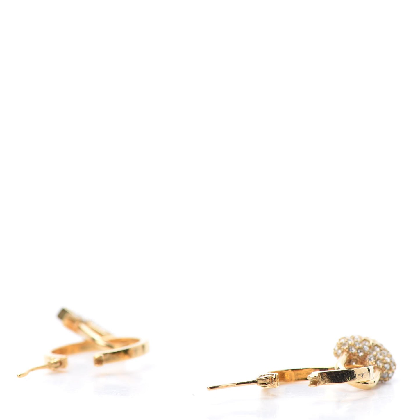 Crystal Lucky Locket Earrings Gold