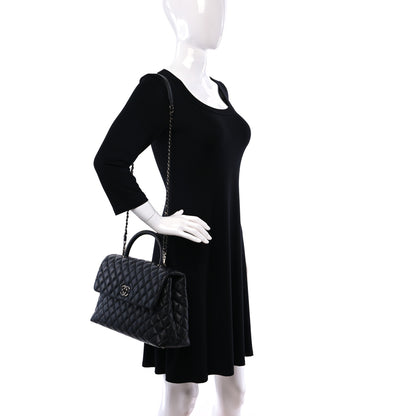 Chanel Caviar Quilted Medium Coco Handle Flap Black 2 of 9