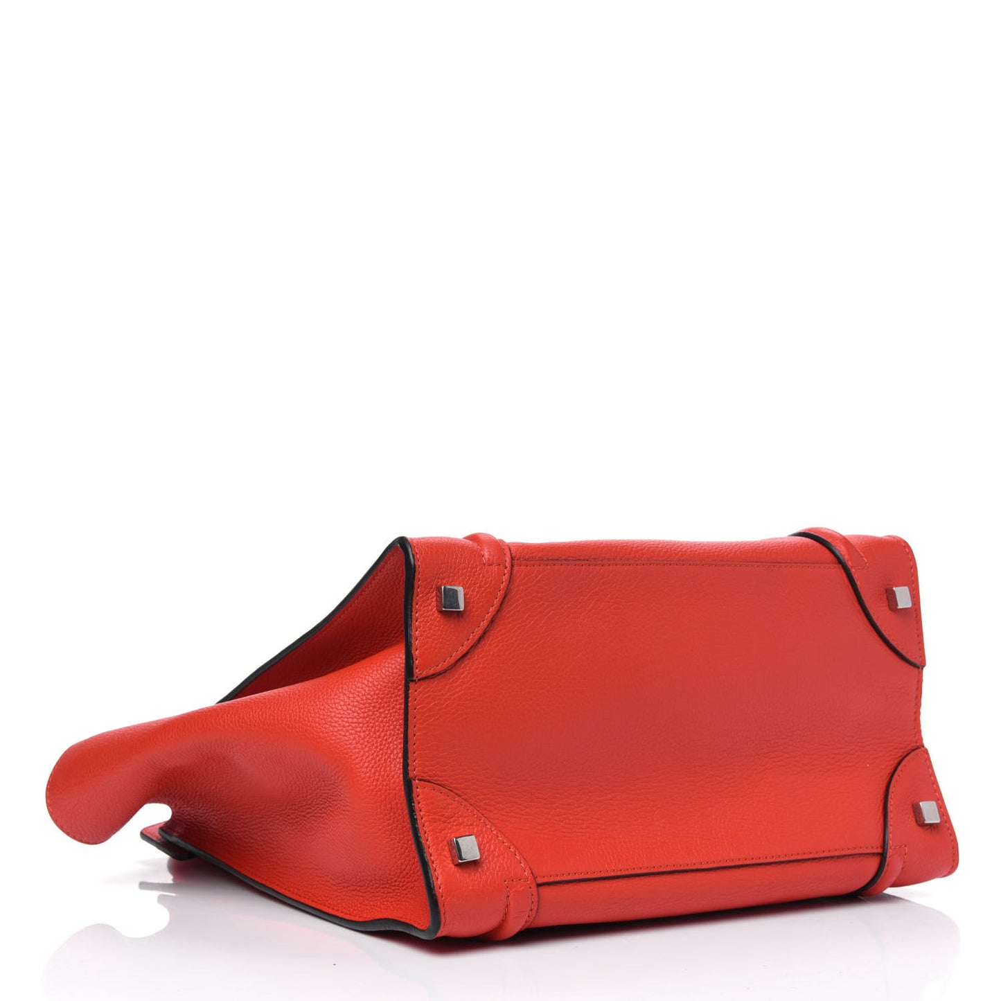 Drummed Calfskin Mini Luggage Coquelicot