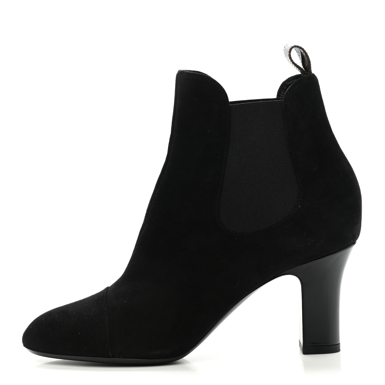 Louis Vuitton Suede Monogram Uniformes Cap Toe Chelsea 75mm Ankle Boots 37.5 Black 1 of 8