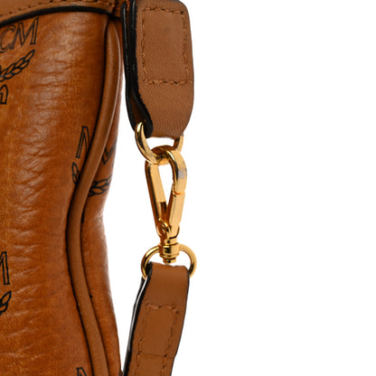 MCM Visetos Liz Shopper Tote Pouch Cognac 14 of 16