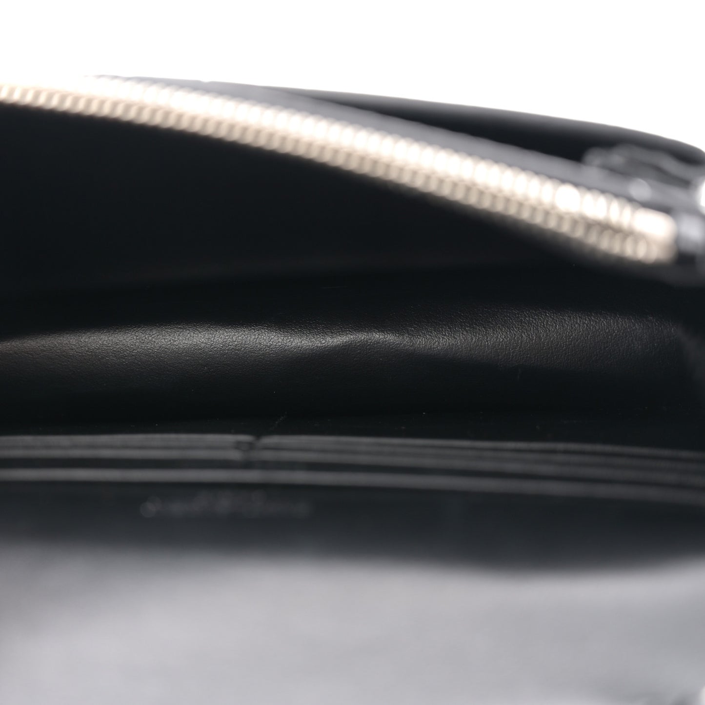Calfskin Crocodile Embossed Monogram Sunset Top Handle Chain Wallet Black