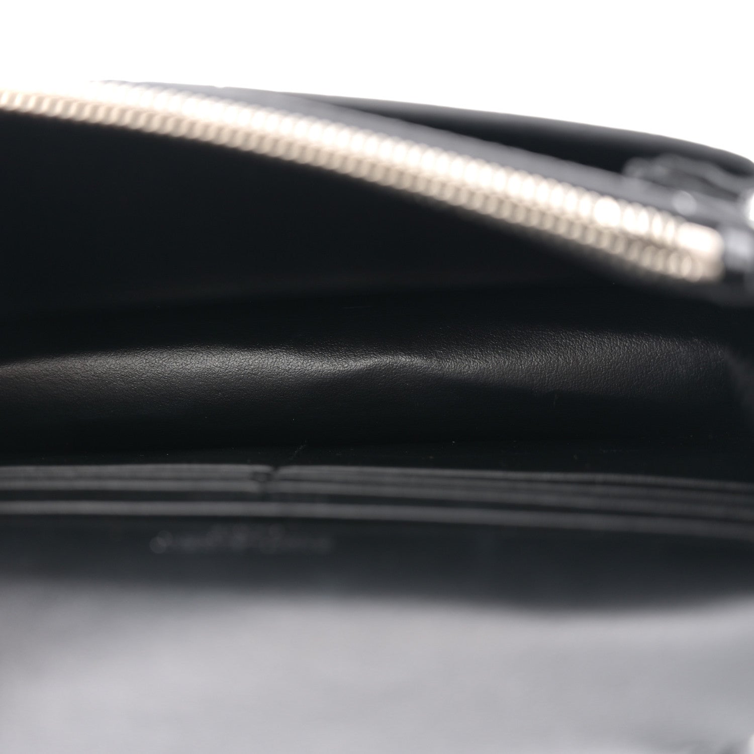 Saint Laurent Calfskin Crocodile Embossed Monogram Sunset Top Handle Chain Wallet Black 5 of 10