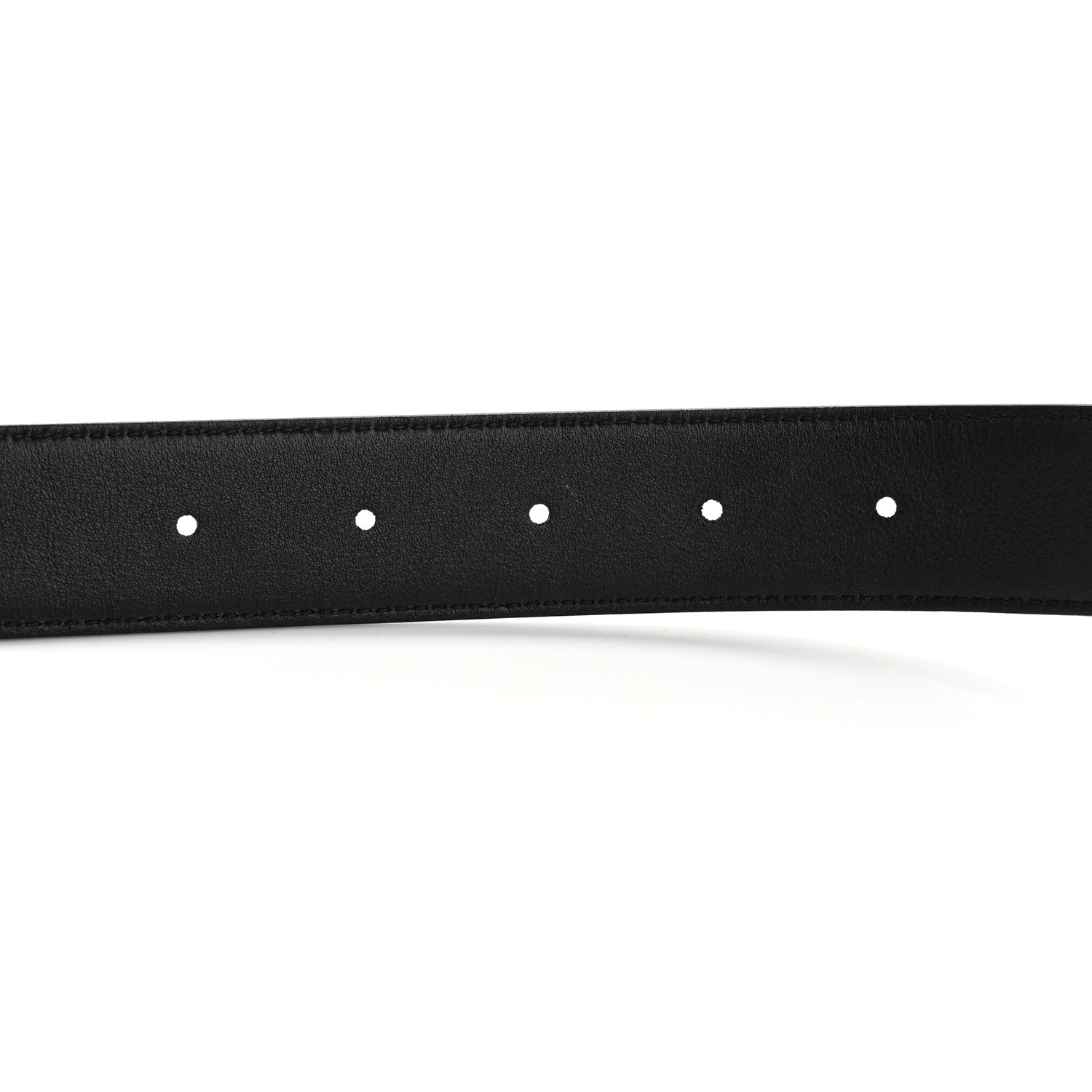 Saint Laurent Smooth Calfskin Monogram Square Buckle Belt 80 Black 4 of 8