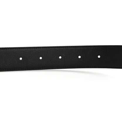 Saint Laurent Smooth Calfskin Monogram Square Buckle Belt 80 Black 4 of 8