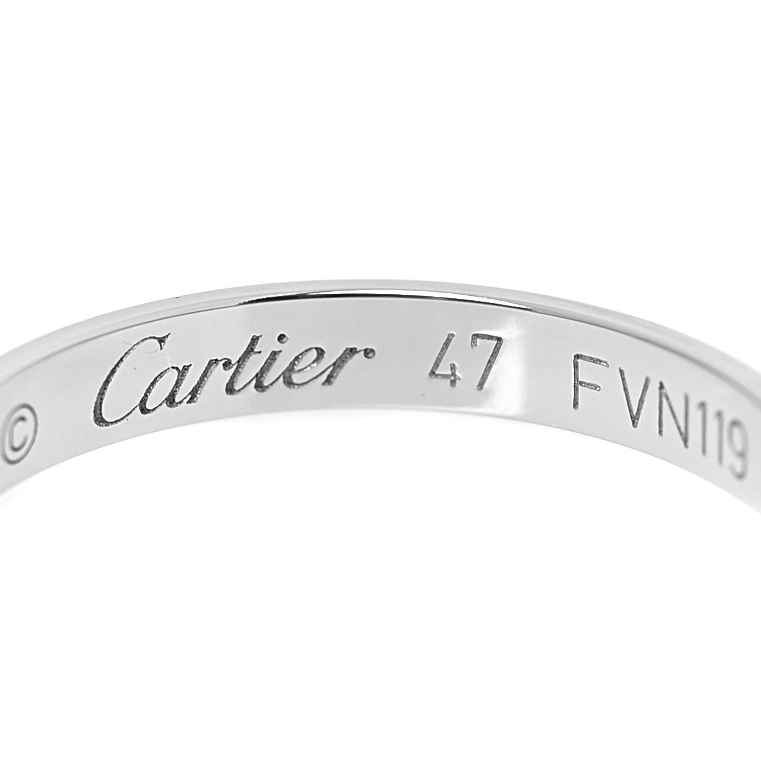 Cartier Platinum 2.5mm 1895 Wedding Band Ring 47 4 4 of 5