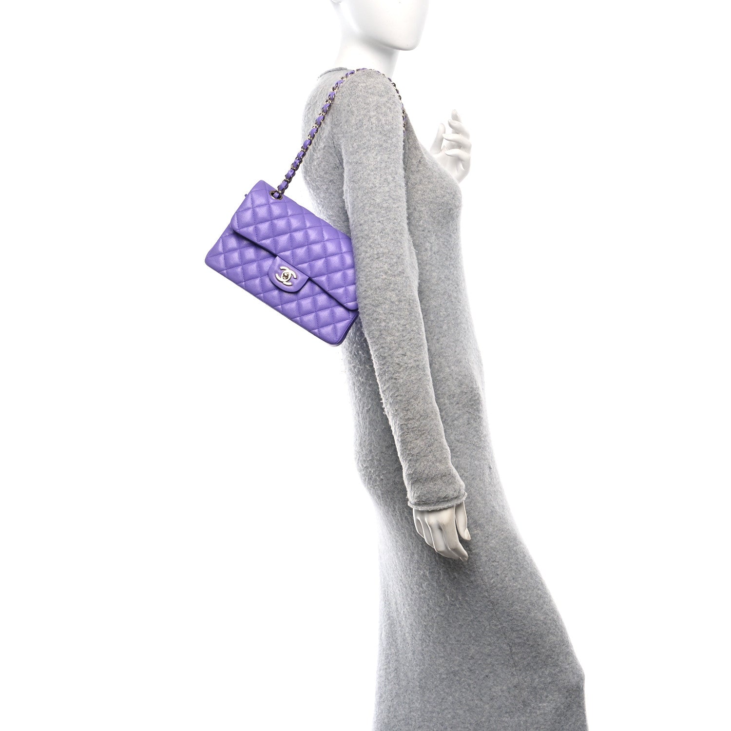 Chanel Caviar Quilted Small Double Flap Purple 2 of 10