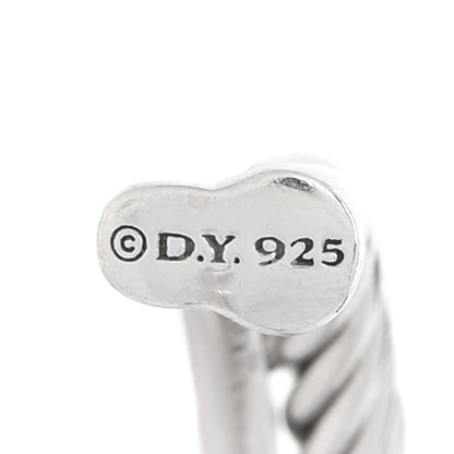 David Yurman Sterling Silver Diamond Extra Large Crossover Hoop Earrings 5 of 5