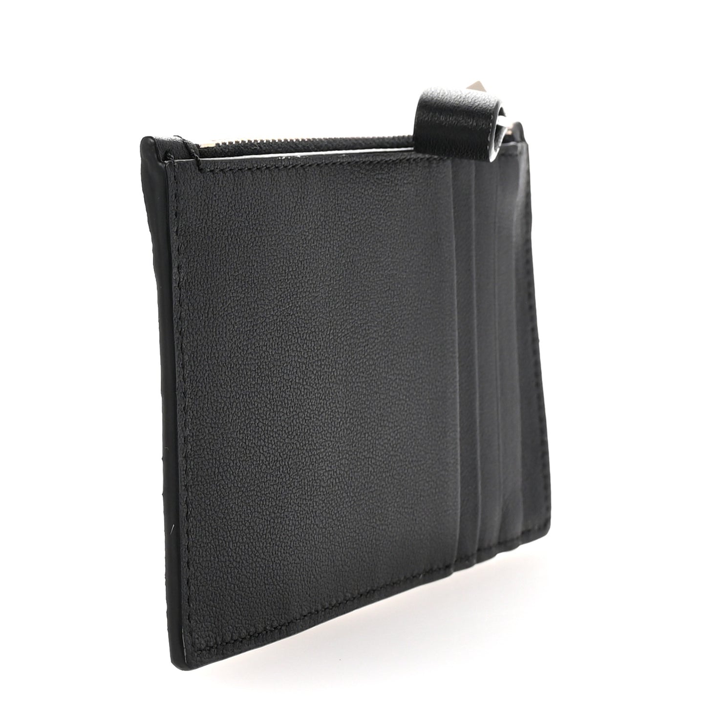 Calfskin Go Logo Coin Case Card Holder Black